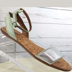 Lucky ankle strap sandals mint silver
